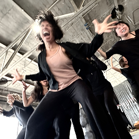 Group dancing energetically
